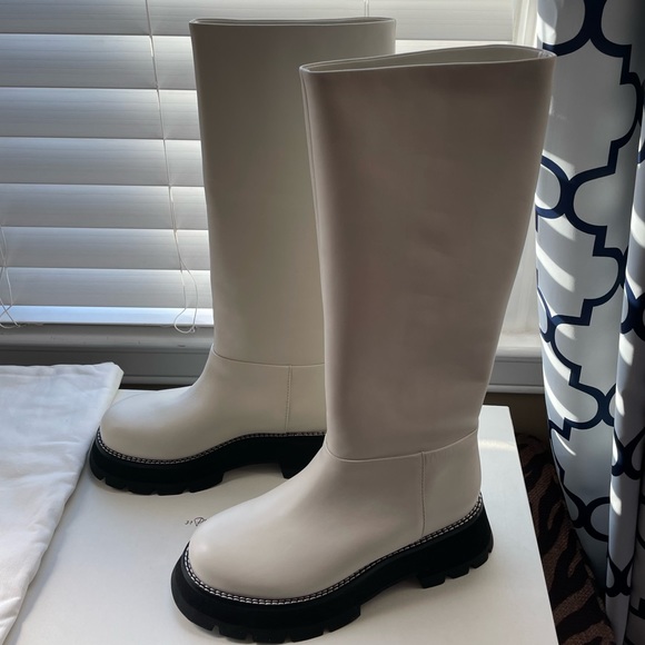 🤍NWT 3.1 Phillip Lim Kate Lug-sole Tube Boots in leather white black, 39,5 - Picture 11 of 16